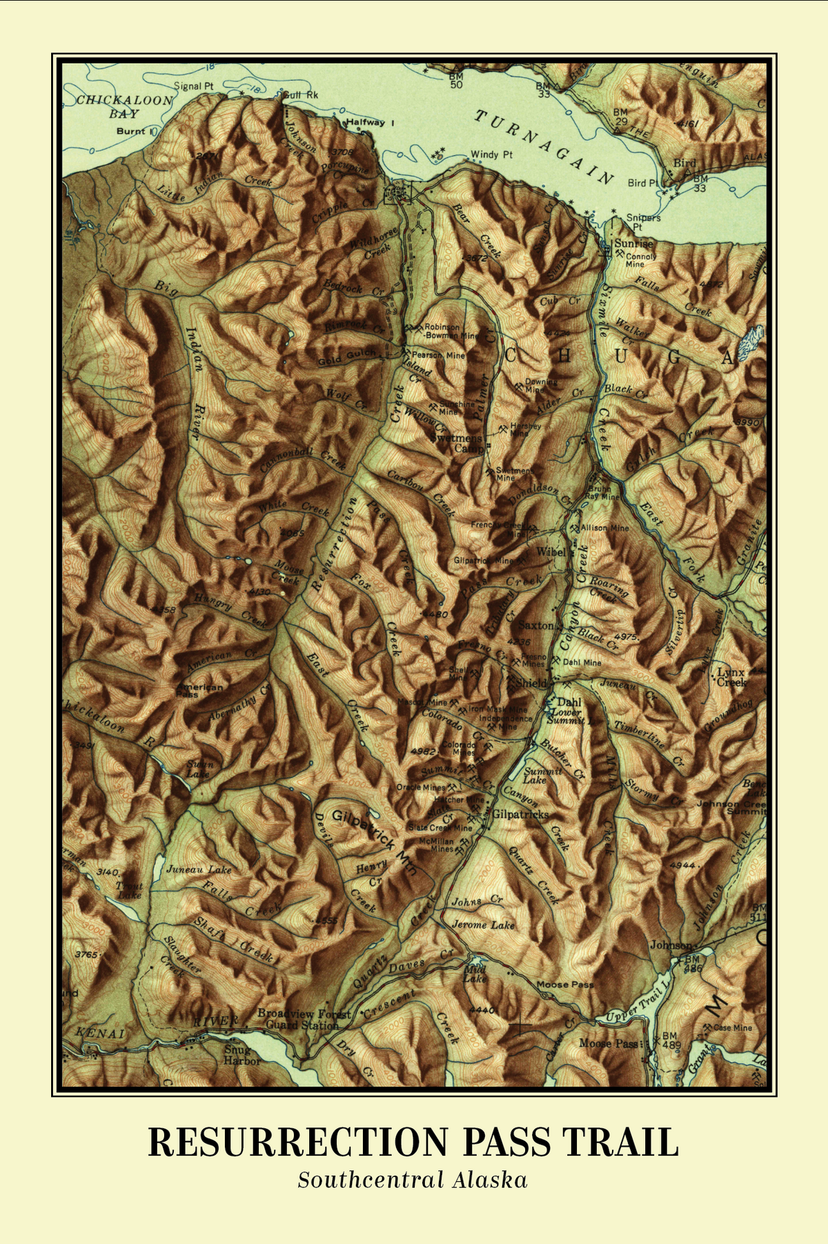 Trails of Alaska Postcard - Resurrection Pass
