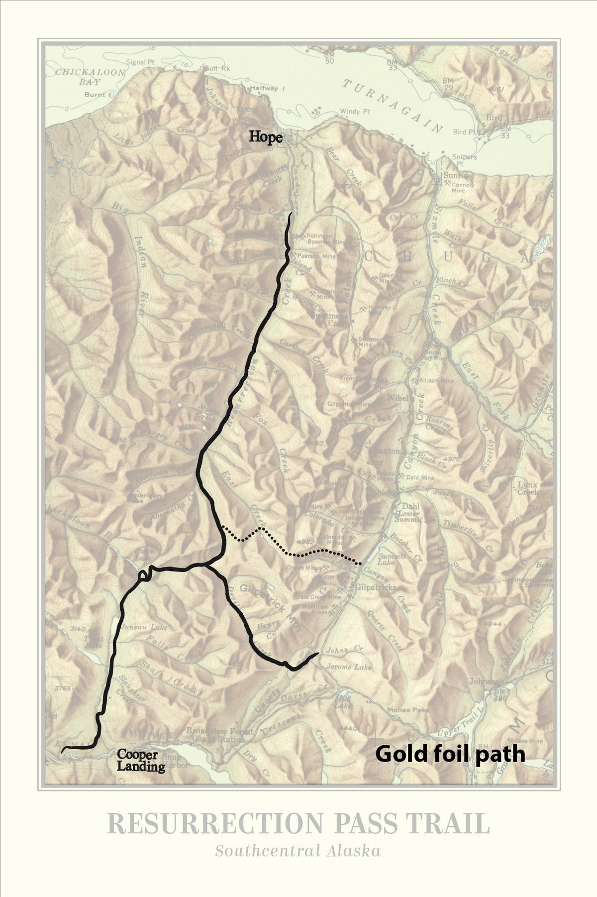 Trails of Alaska Postcard - Resurrection Pass