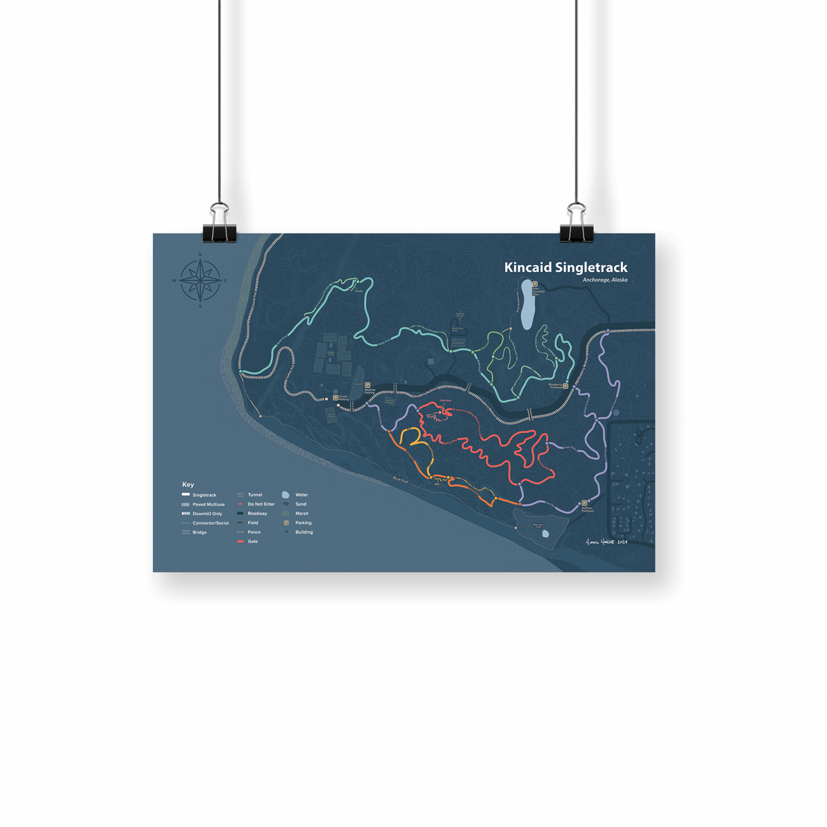 18"x12" Kincaid Singletrack - Blue